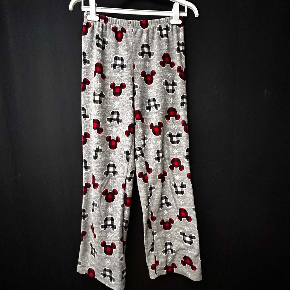 Disney Mickey Mouse Buffalo Plaid Fleece Pajama Pants Size Small